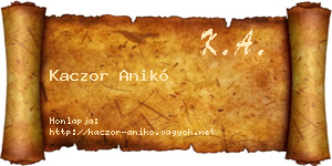 Kaczor Anikó névjegykártya