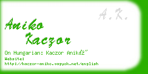 aniko kaczor business card